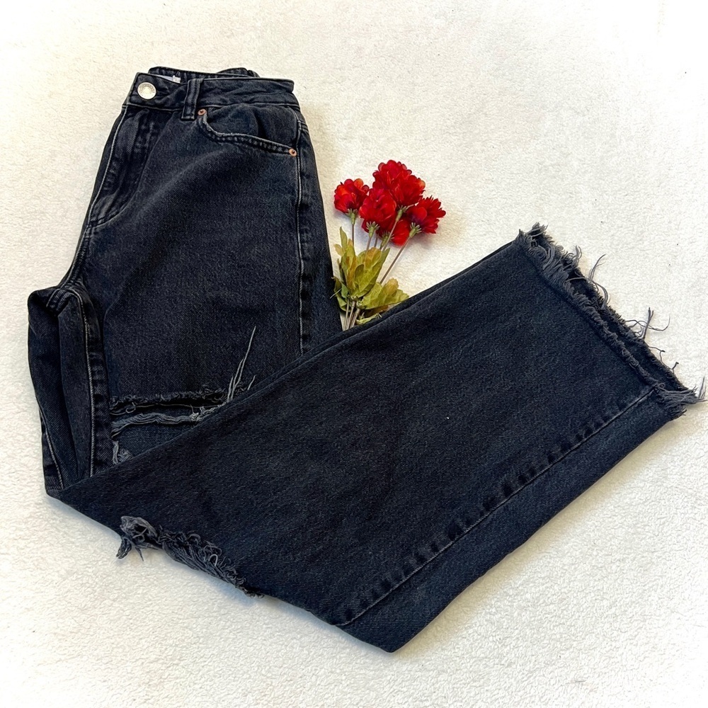 Garage Distressed Grunge Black Street Wide Leg Jean - Size 3/26